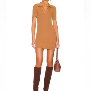 Revolve, Brittany Ribbed Mini Dress
Line & Dot
Color: Camel
Size: M